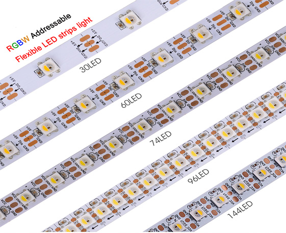 SK6812 IC内置DC5V RGBW LED幻彩软灯带